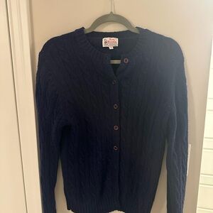Dark Blue Cable Knit Cardigan